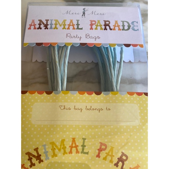 NEW Meri Meri Animal On Parade Circus Elephant Party Bag Set of 8 - Picture 2 of 5